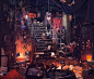 Hidden objects, Simon Telezhkin : Backgrounds for a long gone project. There was a tight schedule for making every room. The Chinese Market took about two weeks to produce. Most of the work was done by me, with some small parts done by colleagues.