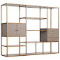 These metal and glass bookshelves are fabulous.   Redford House Emerson Bookshelf with 3 Drawers & Cabinet