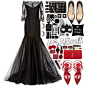 A fashion look from August 2015 featuring 3/4 sleeve lace dress, masquerade halloween costumes and sling back shoes. Browse and shop related looks.