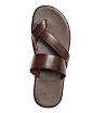 Brooks Brothers Leather Criss-Cross Sandal in Dark Brown, made in Italy