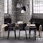 丹麦Fritz品牌 北欧长方形餐桌椅3d模型ID：585947