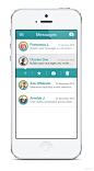 Live Messages（社交APP）-社交-青色-登录，列表，搜索，弹出视图，左侧菜单，图标-手机APPUI设计分享