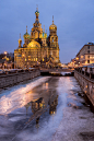 Church of the Savior on Spilled Blood in the Morning, Saint Petersburg, Russia