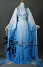 【朝颜】独家！蓝白渐变女古装古风COS“鸢尾” 君拂姜沉鱼白浅等-淘宝网