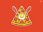 Pizzaminati fast food thanksgiving egg illuminati yummy sticker pizza food illustration
