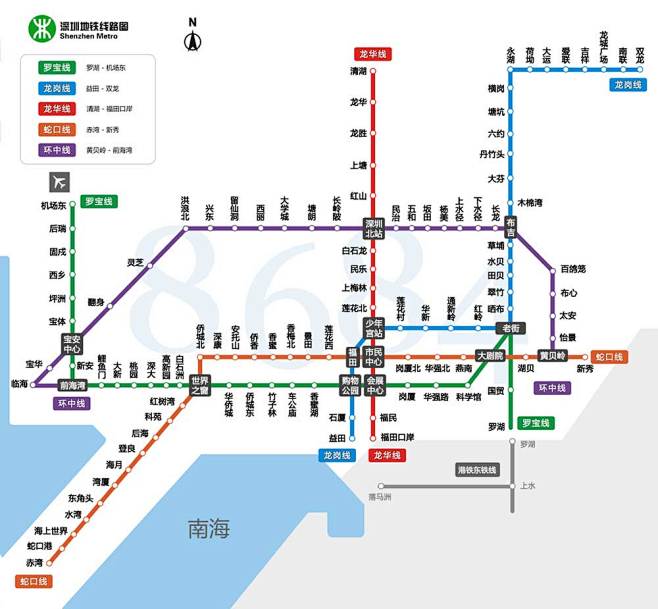 深圳地铁线路图高清_交通地图库