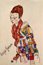 埃贡·席勒(Egon Schiele)高清作品:Portrait of Marga Boerner