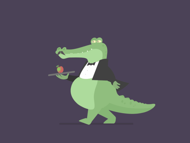 可爱的鳄鱼形象UI动画
