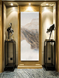 Modern art paintings entrance hallway hotel lobby European and American style dress ...: 