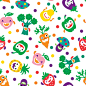 Fruits Veggies Fabric - Cute Vegetables And Fruits By Andibird - Kawaii Food Kitchen Monster Kids Cotton Fabric By The Yard With Spoonflower : 1 yard (or 1 fat quarter) of Cute Vegetables and Fruits by designer andibird. Printed on Organic Cotton Knit, Li