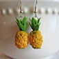 Miniature Pineapple Earrings  Mini Food Jewelry  by Artwonders