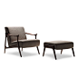 意大利设计休闲椅米兰现代轻奢实木布艺单人沙发椅子高端家具定制-淘宝网