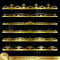 ART DECO BORDERS Metallic Gold Style Design Elements Digital Clipart Edges, Instant Download, Vintage Antique Clip Art