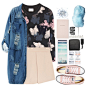 A fashion look from November 2015 featuring floral top, denim coat and loose shorts. Browse and shop related looks.