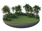 草坪热带树林植物椰子树免抠分层PNG海报合成素材：