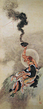 浮世绘师葛饰北斋的奇想肉笔画，基本上都是七十五岁往后的作品了