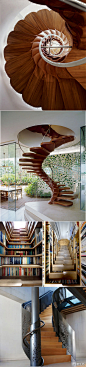 几款漂亮的木制楼梯设计。