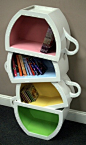 Teacup bookshelves