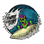 The Temple of Surf : Illustration for an online Surf community called ¨The temple of Surf¨
