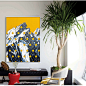 美式波普艺术山峰风景绘画装饰画横幅有框客厅沙发背景墙壁画油画-淘宝网