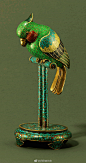十八世纪的掐丝琺瑯鹦鹉 ​​​​