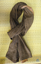 手织纯棉植物染双面拼色围巾