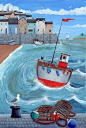 英国插画师 Peter Adderley 《欢乐的海滩》系列插画作品 ​​​​