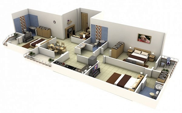 3 bedroom 3d floorpl...