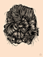 Gerrel桑德斯 - 头发研究02 - 本沃采集到画•线条 - 花瓣