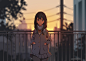 Anime 2000x1414 anime anime girls sunset SSSS.GRIDMAN Takarada Rikka