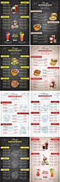 手绘黑板菜单西餐饮料披萨汉堡美食海报价目表EPS矢量设计素材