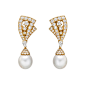 Van Cleef & Arpels “Lamballe” Diamond & Pearl Drop Earrings