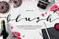 Blush Typeface + Watercolor Logo Kit : Introducing the Blush Typeface and DIY Logo Kit for Illustrator!I've been working long and hard on this one! And now it's easier than ever to design beautiful branding for 2016! This kit comes loaded with 120 hand-pa