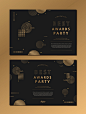 颁奖领奖 派对邀请 金色线条 黑金 卡片荣誉证书设计AI50颁奖|领奖|派对|邀请|金色|线条|黑金|卡片|荣誉证书|设计