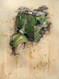 green vespa on Behance