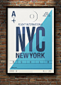 伦敦设计师Neil Stevens坐飞机时忽发奇想，航空公司行李标签都用三个字母来代表那些城市，比如NYC是纽约，PAR是巴黎，这些从五十年代开始流行代替城市的方法，成了这个城市的另一种标识和品牌，何不给把字母放大，给它们做一个海报？这就是这个海报的由来。