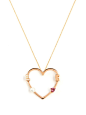 Delfina Delettrez Diamond, rhodolite, pearl & pink-gold necklace 