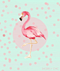 Mint and Coral Flamingo Fun Print by ShorelyChic on Etsy, $24.00