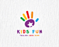 KidsFun标志 儿童教育 培训 幼儿园 手掌 彩色 兴趣班 寄餐 商标设计  图标 图形 标志 logo 国外 外国 国内 品牌 设计 创意 欣赏