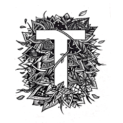 朱佳86采集到字母系列黑白插画作品