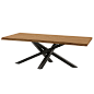 北欧工业风做旧实木餐桌饭桌loft创意办公桌设计师餐桌家具长方形-淘宝网