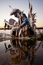 Mi'kmaq Warrior Dancer. Great Slave Lake, Northwest Territories, Canada.: 羽毛