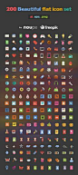 200 Beautiful Flat Icons - http://webdesign-freebies.tumblr.com/post/52268633201/200-beautiful-flat-icons