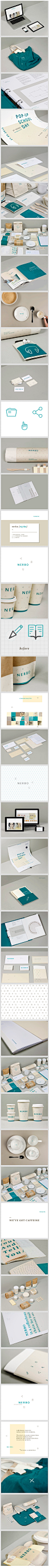 【NERBO咖啡店品牌设计】 
这是一个咖啡店品牌的VI设计，包括了杯子，手提袋，标志，手册等。