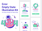 Illustrations : Empty State Illustration Kit – 23 uniqe clean and colored illustrations for web and mobile designs which help you to create beautiful designs. All illustrations are 100% customizable and are created using vector shapes. You can change colo