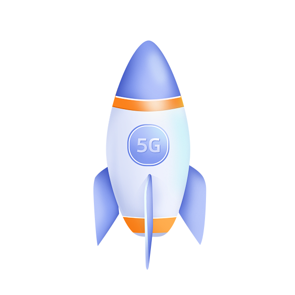 轻拟物icon图标火箭5G科技png素材