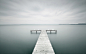 General 1920x1200 nature landscape water sea monochrome long exposure blurred horizon hill wood sticks pier clouds wooden surface bright