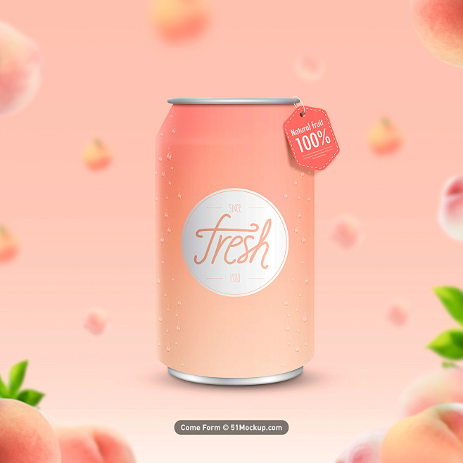 水果 果汁 桃粉色 新鲜 饮料 食品 罐...