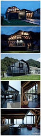 日本建筑事务takeshi hirobe architects设计的千叶“SSK别墅”，可以俯瞰东京湾和郁郁葱葱的山地景色。http://t.cn/zjI2nU3