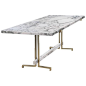 21st Century High Table in Soft Arabescato Marble, Limited Edition Pieces | From a unique collection of antique and modern dining room tables at https://www.1stdibs.com/furniture/tables/dining-room-tables/: 